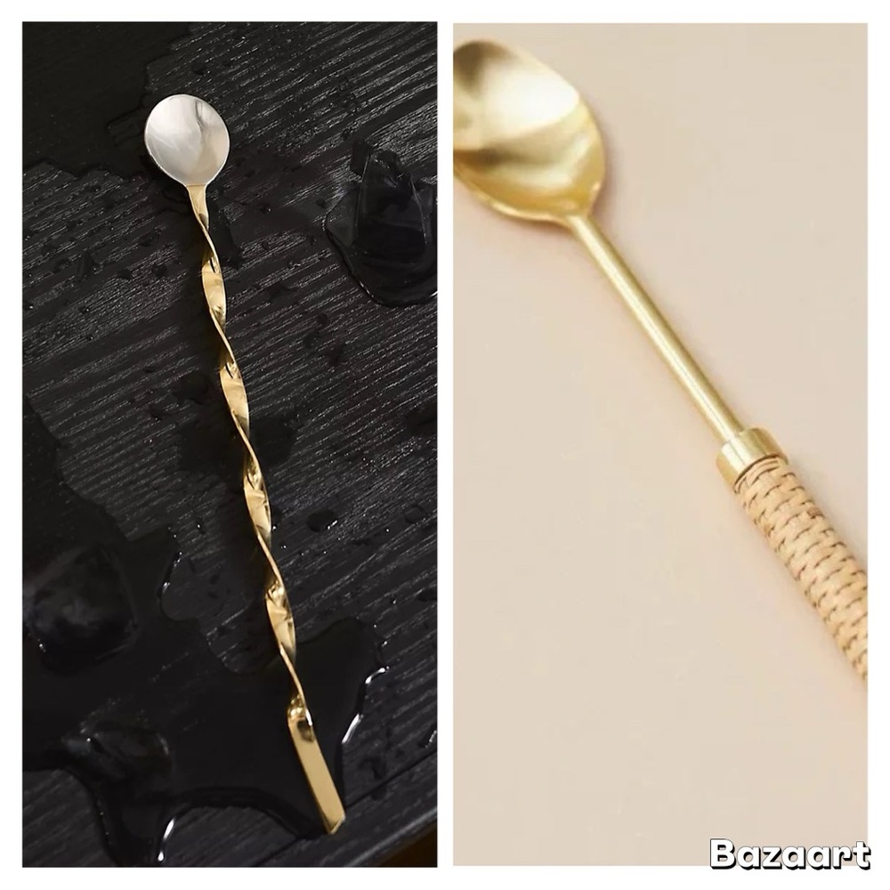 NWT Anthropologie Bundle Pauline Cocktail Spoon and  Abacaxi COCKTAIL Spoon - Picture 2 of 16